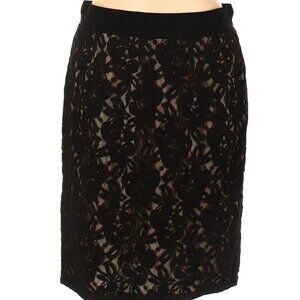 Ann Taylor LOFT Women's Black Floral Lace Pencil Short Mini Dress Skirt, Sz 6